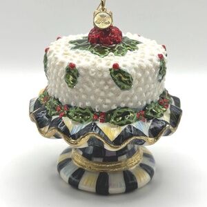 MacKenzie-Childs Della Robbia Cake Glass Ornament - Rare Vintage Collectible